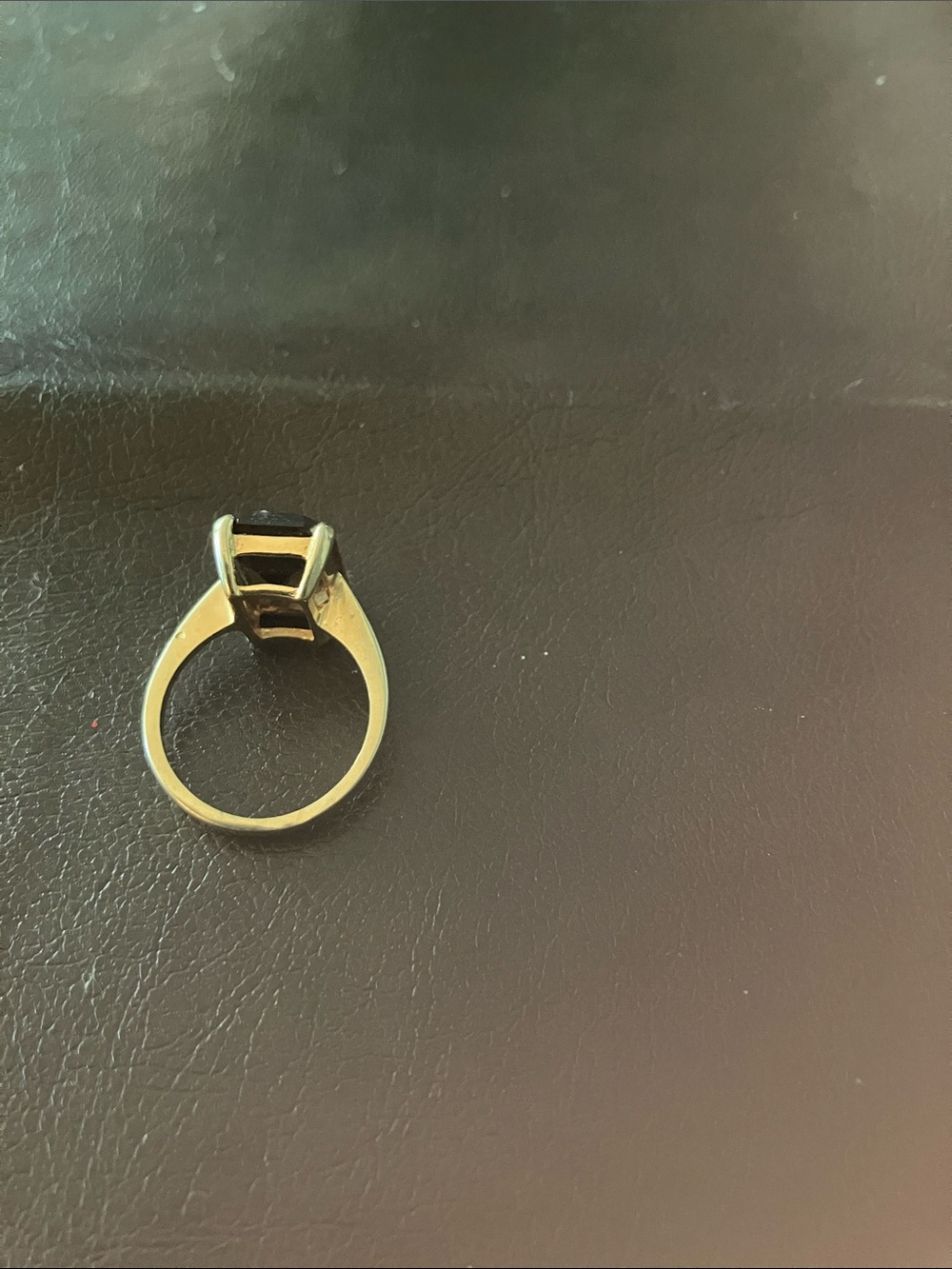 Rectangular Smoky Quartz-Style Silver Ring - Picture 2 of 2